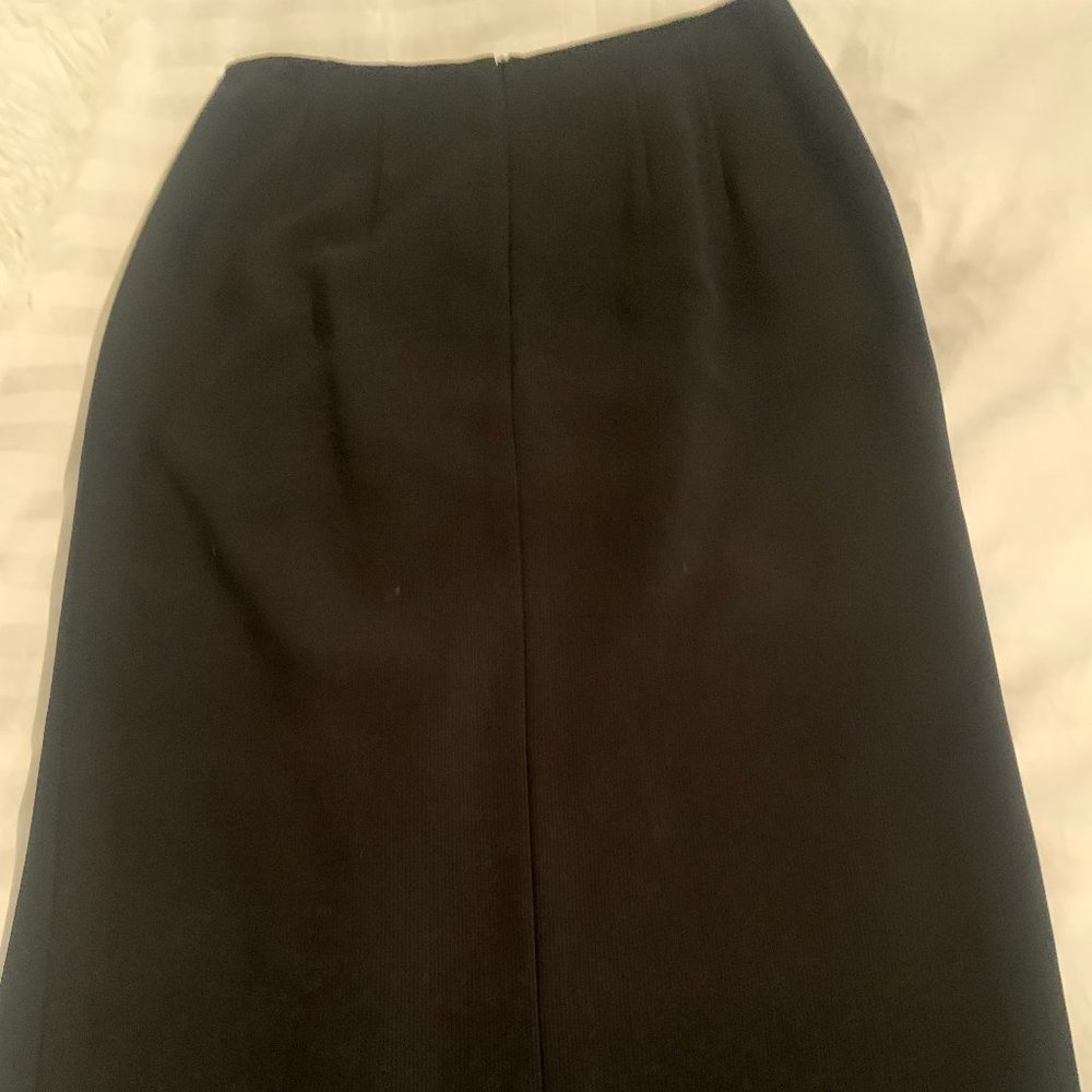 Talbots Petite Midi Length Lined Skirt Black Size 4